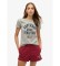 Comprare Superdry T-shirt grigia sportiva aderente con grafica