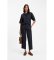 Kopen BOSS Marineblauwe loose fit chino broek in stretch katoenen keper