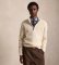 Comprare Polo Ralph Lauren Maglione in lana e cotone a punto waffle bianco crema