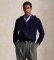 Buy Polo Ralph Lauren Navy blue hooded knit jacket