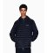 Buy A|X Armani Exchange Essential navy horizontal quilted jacket with hood