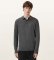 Buy ALL SAINTS Grey Merino Mode Long Sleeve Polo Shirt