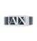 Buy A|X Armani Exchange Smooth leather belt with navy logo buckle