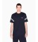 Comprar A|X Armani Exchange T-shirt com debrum em contraste azul-marinho