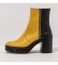 Art Yellow, black leather ankle boots -Heel height: 9cm