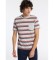 Bendorff Short Sleeve Woven Stripe Woven Pocket T-Shirt Gray