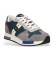 Kopen Blauer Leren sneakers Queens01 grijs