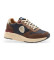 Buy Blauer Ray navy leather trainers