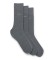 BOSS Lot de 3 paires de chaussettes longues standard grises