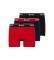 BOSS Pack 3 Boxer shorts Power red, black, navy
