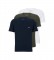 BOSS Pack 3 T-shirts de base Marine, Vert, Blanc