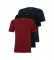 BOSS Conjunto de 3 T-shirts preto, azul-marinho, castanho