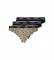 HUGO Pack of 3 black thongs, animalprint