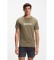 Acheter BOSS T-shirt en coton tricoté avec impression du logo brun-vert