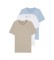 Comprar BOSS Set 3 Camisetas interior logo bordado azul, beige, blanco