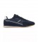 BOSS Sneaker Rusham Low-Top in pelle blu navy