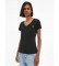 Calvin Klein Jeans T-shirt slim con scollo a V nera