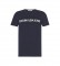 Calvin Klein T-shirt slim blu navy con logo istituzionale core