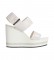Calvin Klein Jeans Sandalias De Cuña De Jacquard Reciclado Con Logo blanco - Altura cuña 10.8cm-