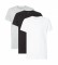 Calvin Klein Pacote de 3 T-shirts clÃ¡ssicas de algodÃ£o branco, preto, cinzento