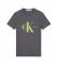 Calvin Klein T-shirt slim con monogramma in cotone biologico J30J317065 grigio