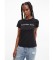 Calvin Klein Jeans T-shirt preta com logÃ³tipo de AlgodÃ£o OrgÃ¢nico Slim