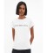 Calvin Klein Jeans T-shirt AlgodÃ£o OrgÃ¢nico Slim Logotipo branco