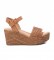 Carmela Leather sandals 068567 camel -Height: 8cm