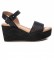 Carmela Sandals 068567 black -height wedge: 8cm