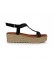 Chika10 Leather Sandals Athenea 14 black -Platform height 5,5cm