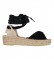 Chika10 Fortuna 02 Black leather sandals