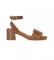 Chika10 Sandálias de couro Nova Gotica 02 castanha -Altura do calcanhar 6cm