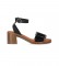 Chika10 Sandálias de couro Novo Gotica 02 preto -Altura do calcanhar 6cm