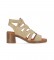 Chika10 Sandales en cuir New Gotica 03 beige - Hauteur du talon 6cm