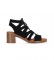 Chika10 Sandales en cuir New Gotica 03 noir - Hauteur du talon 6cm