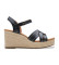 Buy Clarks Sabina Strap leather sandals black