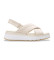 Nakup Clarks Usnjeni sandali Tuscan Cross kremno beli
