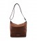 Dimoni Brown leather bag -23 x 21 x 14 cm-. 