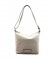 Dimoni White leather bag -23 x 21 x 14 cm-. 