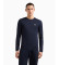 Comprare EA7 T-shirt elasticizzata in maglia blu navy