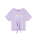 Köp EA7 Lila t-shirt med rund hals i stretchbomull Logo Series