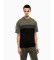 K�b EA7 Athletic Colour Block T-shirt i bomuldsblanding mørkegrøn