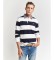 Buy Gant Polo Heavy Striped Chambray Polo White, Navy