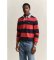 Acheter Gant Polo Heavy à rayures avec col en chambray rouge