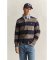 Acheter Gant Polo Heavy rayé avec col chambray taupe