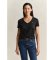 Acheter Gant T-shirt Uni Col en V noir