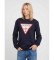 Köp Guess Triangel-sweatshirt med marinblÃ¥ logotyp