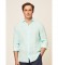 Hackett Camisa Lino Fit Slim turquesa