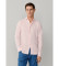 K�b Hackett London Indfarvet hørskjorte fit tailored tailored pink