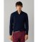 Buy Hackett London Merino Cash Mix zip-up sweater in navy
